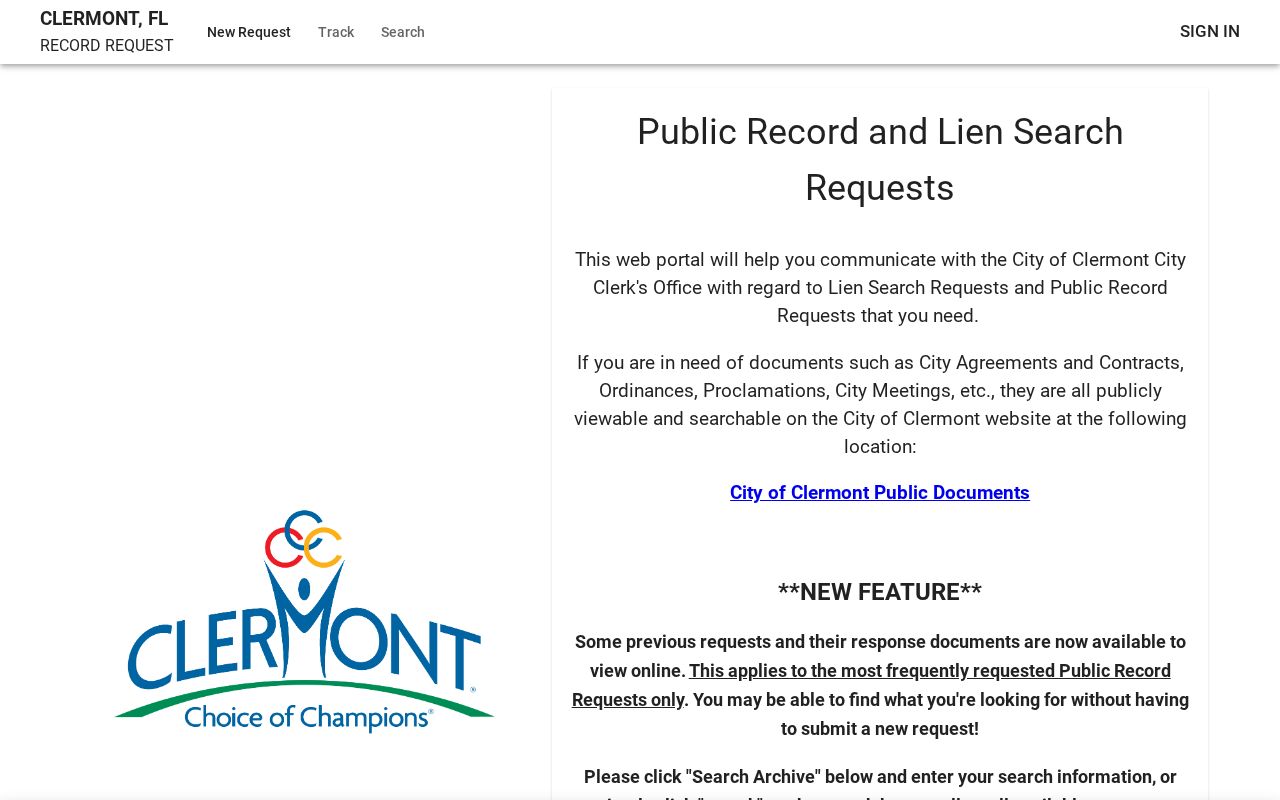 Clermont criminal records request through the police JustFOIA portal