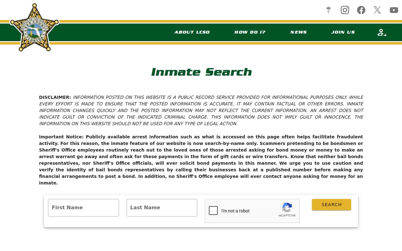 Lake County arrest and inmate record search